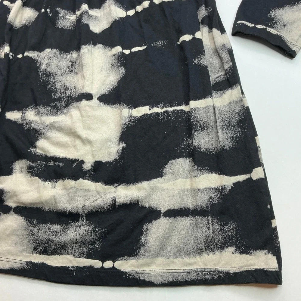 H&M Black Acid Wash Stripe Dress Kids Size 8/10 Long Sleeve Cotton Skater